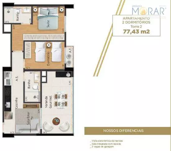 Mapa da casa — Apartamento Kanoah 2 quartos
